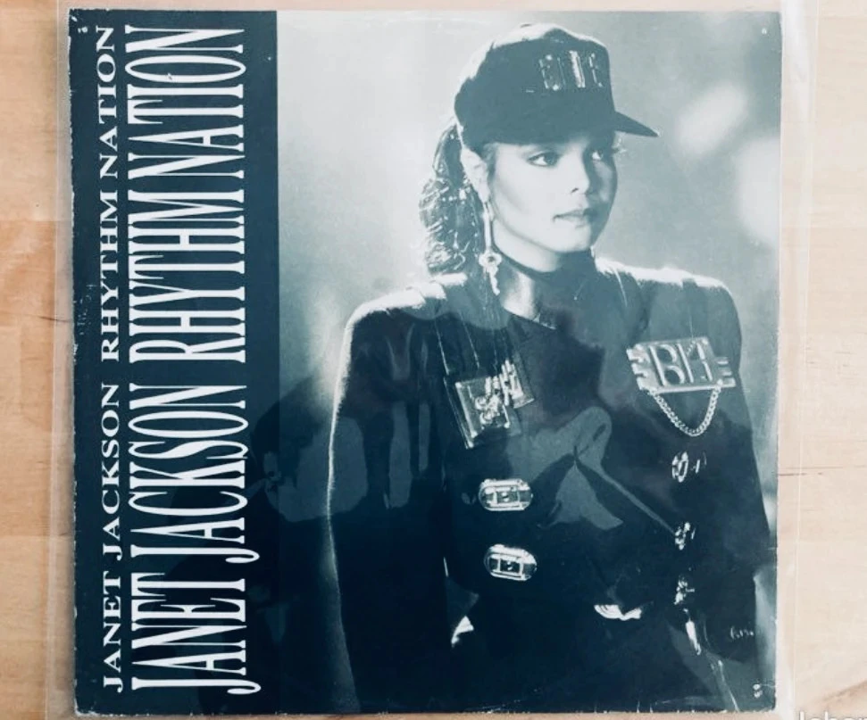 Disque vinyle maxi 45T Janet Jackson Rhythm Nation.